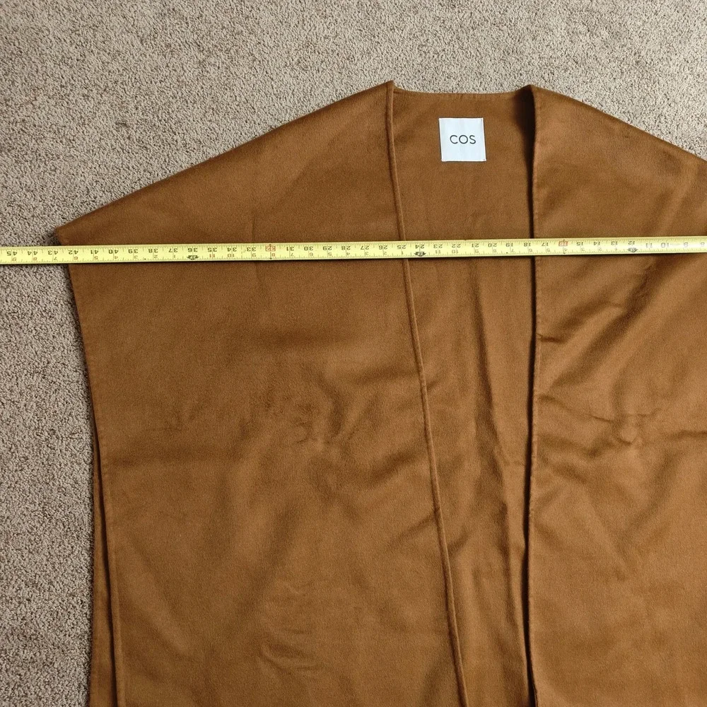 COS Women Camel Brown Wool Blend Cape Poncho Open‎ Front Sz OS
